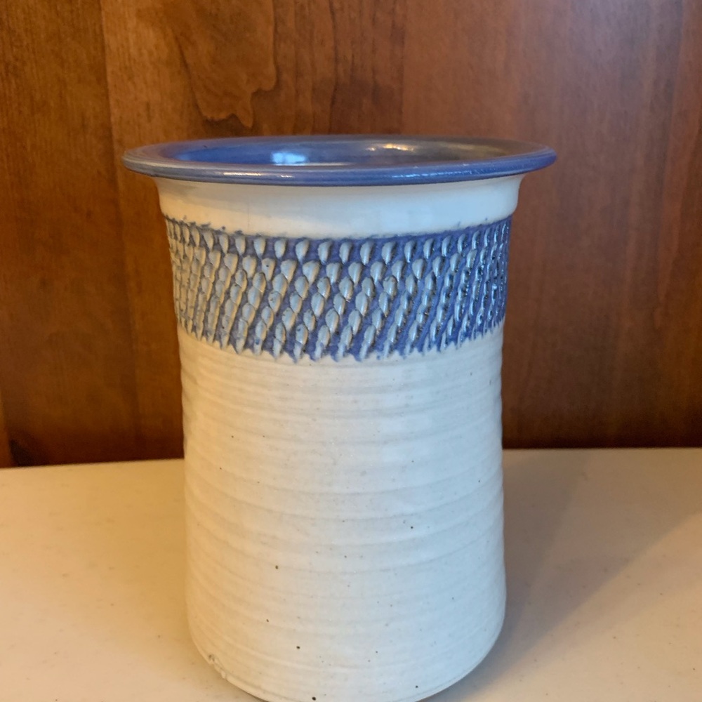 Pottery Kitchen Utensil Holder Hand Thrown Signed